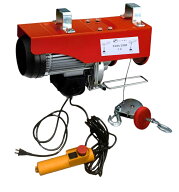 【領収書OK】家庭用 電動ウインチ 100V ホイスト 最大200kg【改良版】緊急停止ボタン付 リモコンコード長…