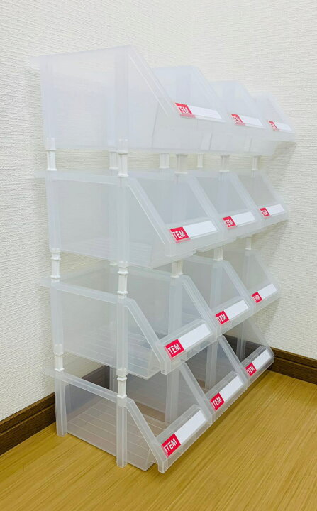 楽天市場】【三方良し】連結パーツボックス (大) ×12コ クリア色 名札 