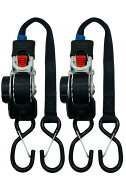 三方良し 2本セット ラチェット式荷締機 自動巻 sフック ロック式 幅25mm 長さ3.3m 自動巻き取り式 ラチ…