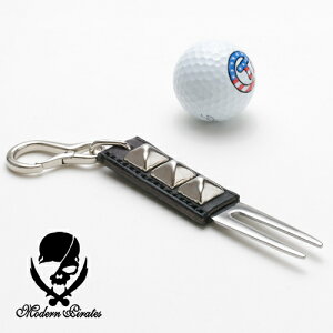 即納可!! 【本革製グリーンフォーク・ラージタイプ/ピラミッドスタッズ】 グリーンフォーク・パターキャッチャー・パターカバーキャッチャー・パターカバーホルダー ゴルフポーチ 革/