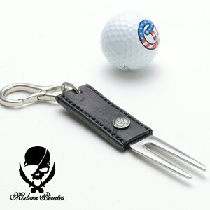 即納可!! 【本革製グリーンフォーク・ラージタイプ/モダンパイレーツ・ドット】 グリーンフォーク・パターキャッチャー・パターカバーキャッチャー・パターカバーホルダー ゴルフポー