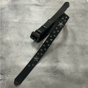 y Ikebe × Modern Pirates 42mm Width Hard Leather Guitar Strap / Random Star Spots Design z