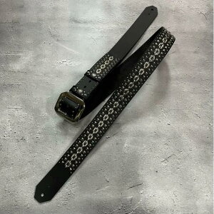 �y 42mm Width Hard Leather Guitar Strap / Mix Spots Design �z