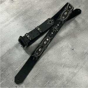�y 42mm Width Hard Leather Guitar Strap / Vintage Design 003 �z