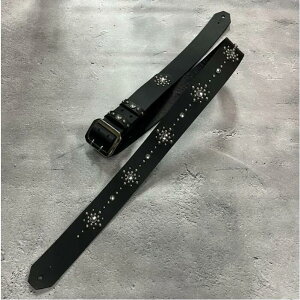 �y 42mm Width Hard Leather Guitar Strap / Circle Design 001 �z
