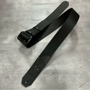 �y 50mm Width Hard Leather Guitar Strap / Modern Pirates Skull Spots Design �z