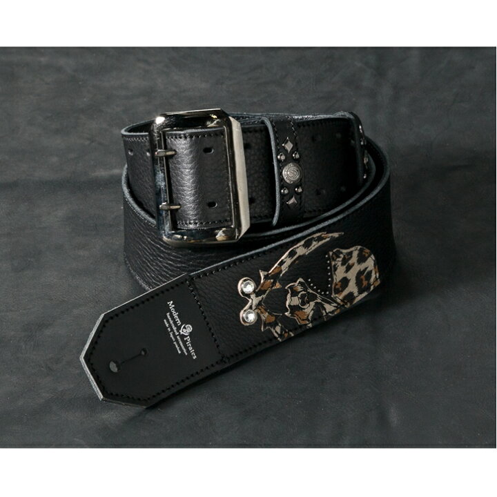 楽天市場】50mm Width Soft Leather Guitar Strap/Leopard Skull 