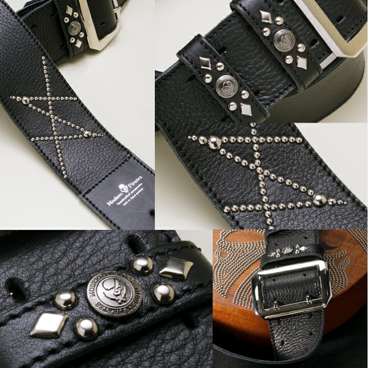 楽天市場】50mm Width Soft Leather Guitar Strap/HISASHI Mark Studs