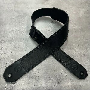 �y 70mm Width Soft Leather Bass Strap / Black Diamond Spots Design �z(IKUO Model)