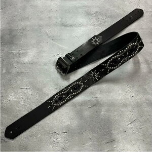 y 42mm Width Vintage Leather Guitar Strap / Vintage Spots Design 001iSilverjziSUGIZO Modelj