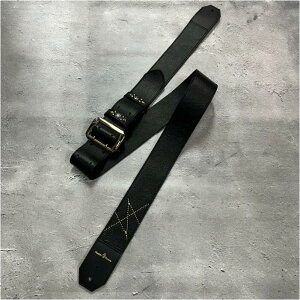 �y 50mm Width Soft Leather Guitar Strap / HISASHI Mark Spots Design (Gold) �z�iHISASHI Model)