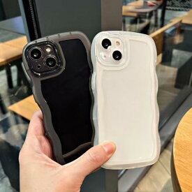 アイフォン17ケース クリア 透明 推し チェキ入れ ステッカー入れ iPhone16ケース シンプル 持ちやすい 軽量 うねうね アイフォン15ケース iPhoneケース ウェーブ カジュアル 半透明 ブラック ホワイト ユニセックス 落ちにくい 丈夫 おしゃれ