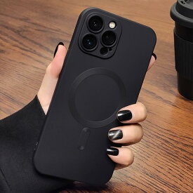 MagSafe対応 iphone17ケース マグセーフ シンプル 黒 ワイヤレス充電対応 メンズ ユニセックス iphone17 iphone16 iphone15 iphone14 iphone13 iphone12 ケース ビジネス フォーマル ブラック 上品 カメラレンズ保護 サラサラ マット