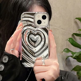 iphone17ケース ハート 可愛い iphone16ケース ソフト 軽量 薄型 iphone15 iphone14 iphone13 iphone12 Pro Max アイフォン15ケース 韓国 キラキラ メタリック アイフォン16ケース アイフォン14ケース アイフォン13ケース シルバー 無機質 ソフトケース スマホケース