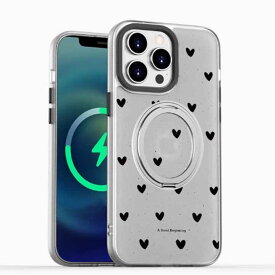 【360度回転リング】iPhone17ケース iPhone17eケース マグセーフ iPhone16ケース アイフォンケース iPhoneケース アイフォンカバー magsafe ワンタッチ吸着 ワンタッチ充電 開閉スタンド スマフォリング バンカーリング ハート ドット ガーリー カジュアル