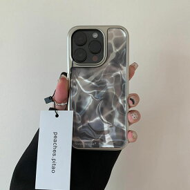 iPhone17Proケース 柄物 メンズ クール ユニセックス 個性的 男の子 iPhoneケース シンプル 大理石模様 アイフォンケース メタル 無機質 3D風 iphone15ケース 子供 ブラック シルバー おしゃれ 高見え 縁取り iphone16ケース アイフォン16ケース