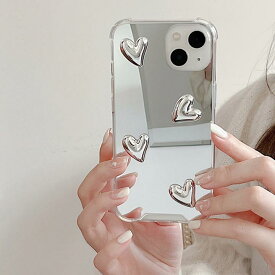 iPhone17ケース iPhone17eケース iPhoneケース ミラー 鏡 シルバー iPhone16eケース iPhone15ケース スマホケース アイフォンケース アイフォン16ケース ハート 韓国 メタリック おしゃれ 可愛い iPhone12miniケース iPhone13miniケース
