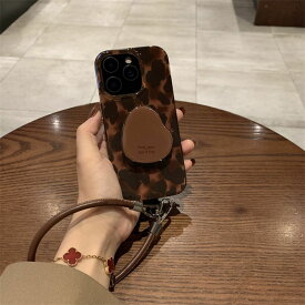 ストラップ付き iPhone17Proケース グリップ付き iPhoneケース アイフォンケース iPhone雑貨 スマホケース べっ甲柄 レオパード ヒョウ柄 おしゃれ 韓国 iPhone17ケース iPhone16ケース iPhone15ケース かわいい 立体 大人可愛い プチプラ 柔らかい ソフト 軽量