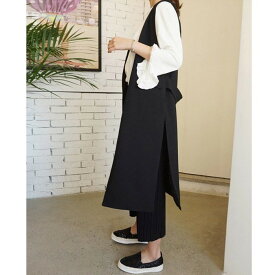 【楽天1位】ジレ カジュアルコート ロングジレ ロングベスト レディース トレンチベスト ロング丈 スーツベスト おばあちゃん服 母の日プレゼントノーカラー アウター 4XL 大きいサイズ ブラック ホワイト ロング丈 春 夏 スリットシンプル