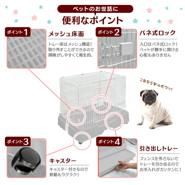 楽天市場】【10%OFFクーポン＆P10倍】ペットケージ 引き出しトレー 