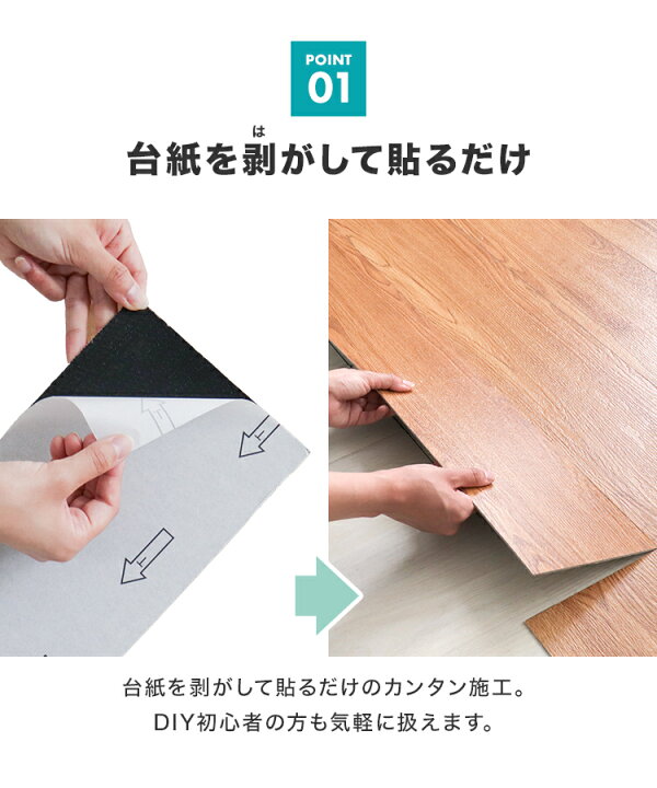 楽天市場】【5%OFFクーポン配布中】フロアタイル 貼るだけ 3畳 6畳 12 