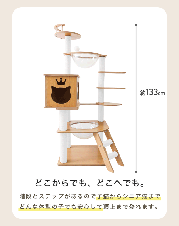楽天市場】【最大20%OFFクーポン配布】キャットタワー 木製 据え置き