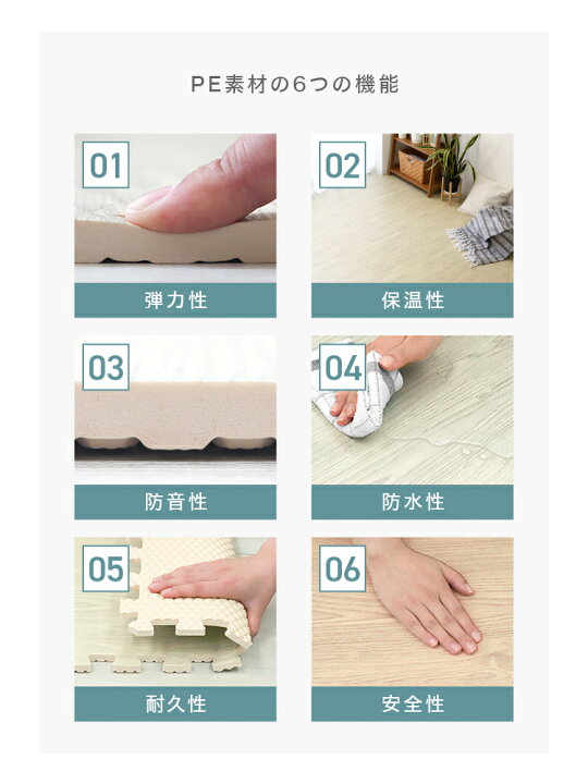 楽天市場】ジョイントマット 木目調 12畳 64枚 大判 60cm 床暖房対応 