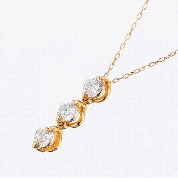 楽天市場】ダイヤモンド ネックレス スリーストーン K18 0.3カラット  