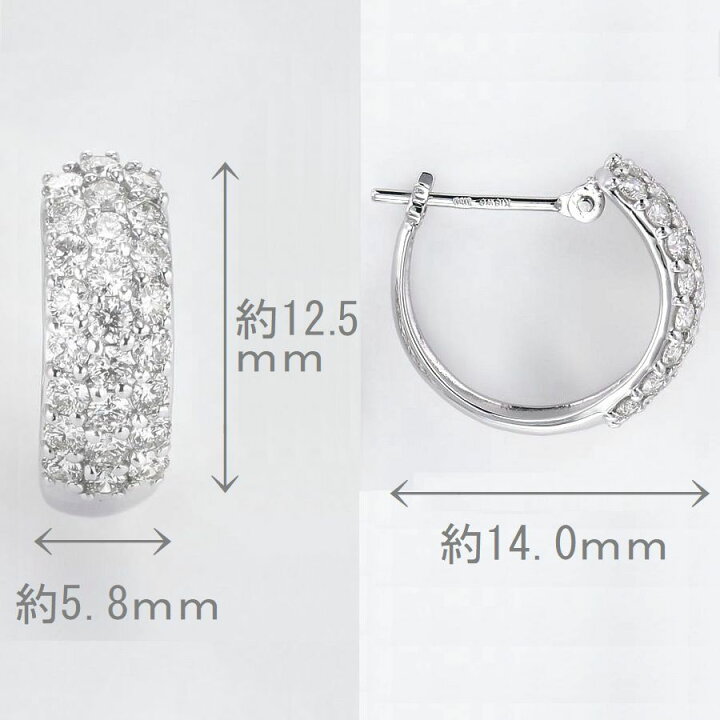 楽天市場】ダイヤモンド ピアス パヴェ K18 1.0カラット ホワイト 