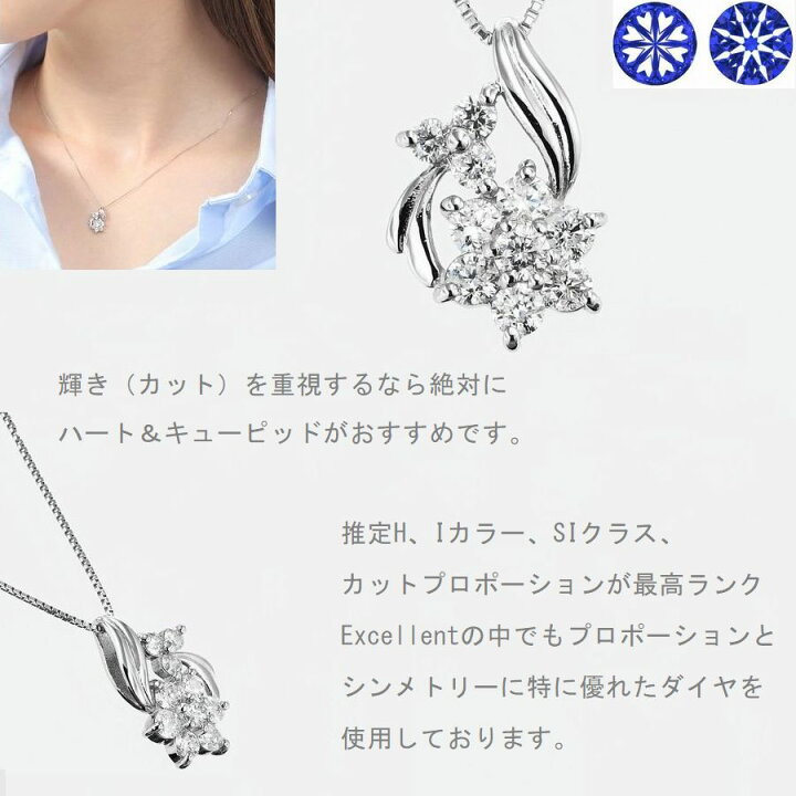 楽天市場】ダイヤモンド ネックレス ハート＆キューピッドダイヤモンド 
