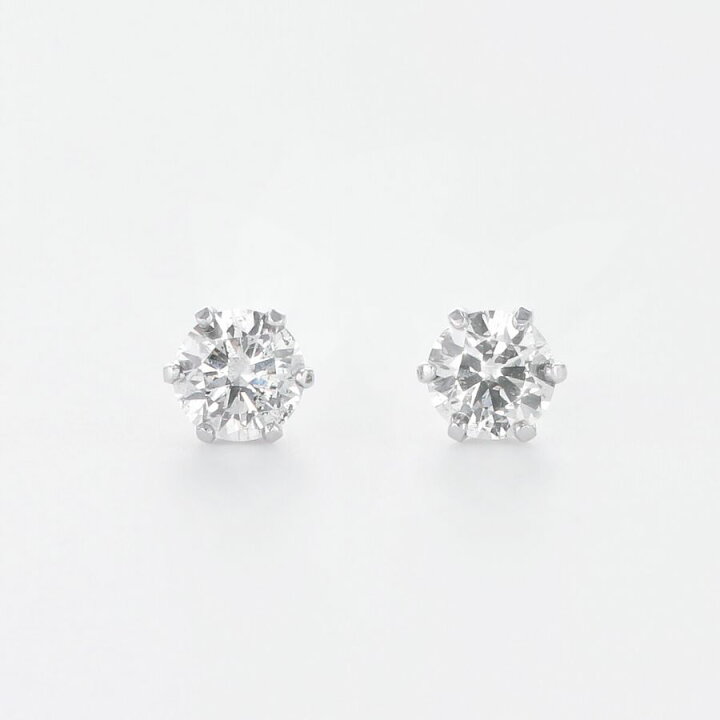 楽天市場】ダイヤモンド ピアス 一粒 プラチナ K18 0.5カラット 両耳用 