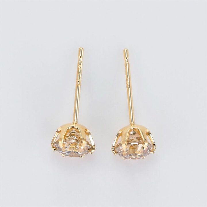 ダイヤモンド ピアス 一粒 K18 0.200ct Dカラー VS2クラス 3EXカット 