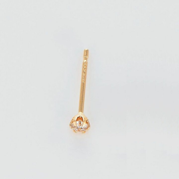 楽天市場】ダイヤモンド ピアス 片耳用 一粒 K18 イエローゴールド  