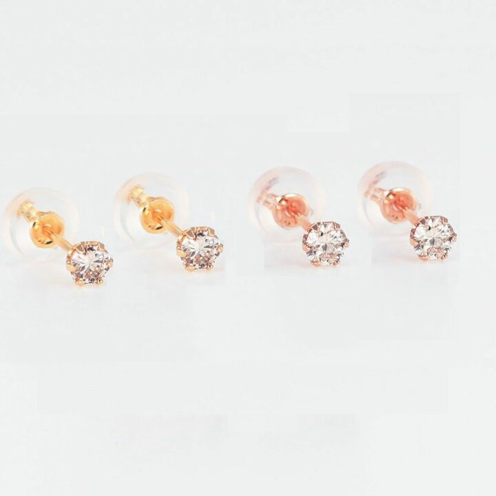 楽天市場】ダイヤモンド ピアス 片耳用 一粒 K18 0.1カラット  