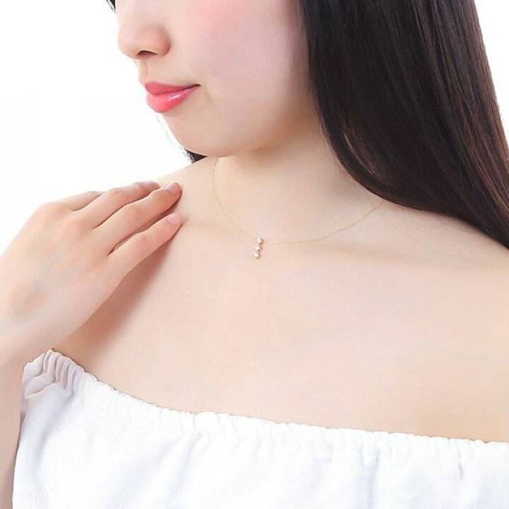 楽天市場】ダイヤモンド ネックレス スリーストーン K18 0.3カラット 