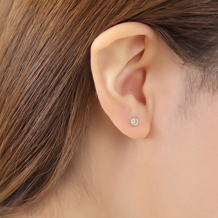 楽天市場】ダイヤモンド ピアス 一粒 K18 0.5カラット イエロー 