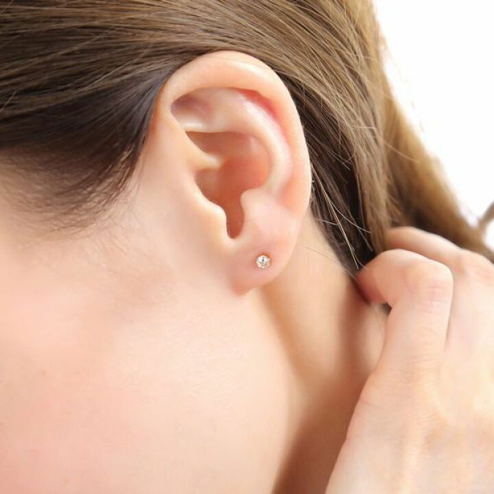 楽天市場】ダイヤモンド ピアス 一粒 K18 0.2カラット 両耳用 イエロー 