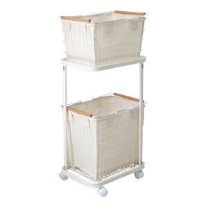 【本日限定クーポンで4,680円〜】ランドリーバスケット 2段 ラック キャスター付 大容量 67L ランドリー収納 ランドリーラック スリム 洗濯カゴ 洗濯かご 籠 カゴ 収納 大容量 おしゃれ 脱衣か