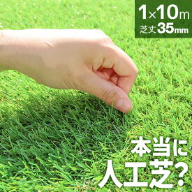 【期間限定クーポン配布中】人工芝 ロール 1m×10m リアル人工芝 芝生マット 人工芝生 人工芝マット 人工芝ロール 芝生 ロールタイプ 芝丈35mm 固定ピン 庭 ベランダ テラス バルコニー ガーデニング ガーデン 屋上緑化 u字ピン 水はけ 送料無料