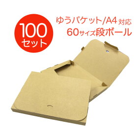 【4/20限定 5%OFFクーポン】【100枚セット】【日本製】ゆうパケット ダンボール 60サイズ 305×220×30 段ボール 箱 宅配 郵便 クリックポスト 対応 厚さ3cm A4サイズ 薄型 ダンボール箱 段ボール箱 送料無料