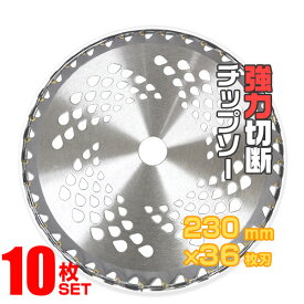 【本日限定クーポンで10%OFF】【10枚セット】草刈機用 チップソー 草刈 刃 草刈機 草刈り機 替え刃 草刈チップソー 230mm×36P ［草刈 草刈用 刃 刈払機 刈 替刃 刈払 替刃 草刈り 刈払い 刈払い機 部品］ 送料無料