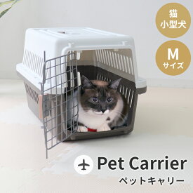 【4/25限定 10%OFFクーポン】犬 ネコ 猫 小動物 小型犬ペット キャリー キャリーケース キャリーバッグ エアトラベルキャリー コンテナ ハードキャリー ペットクレート コンテナ ブラウン 軽量 飛行機 介護 補助介護 防災 避難 散歩 おでかけ 通院 送料無料