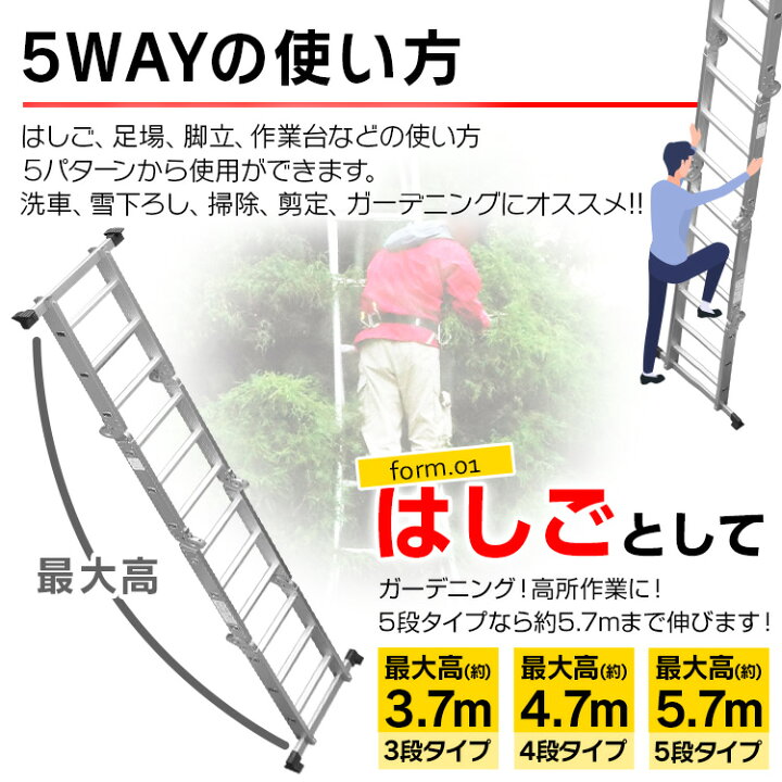 楽天市場】【クーポンで最大10%OFF】はしご 梯子 ハシゴ 脚立 足場 