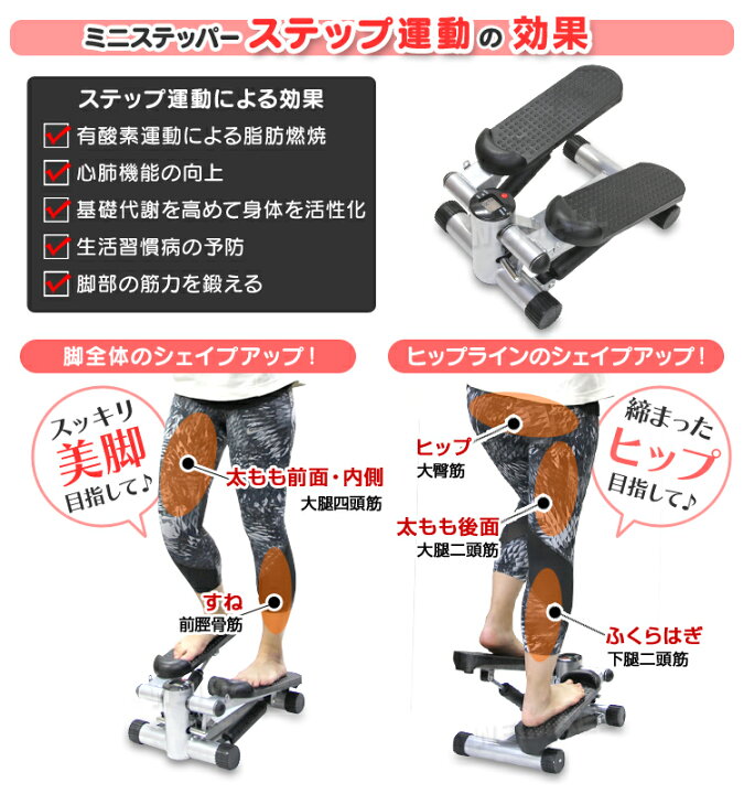 楽天市場】【猛暑セール開催中】ミニステッパー ダイエット器具 