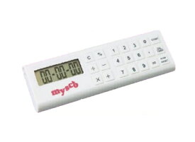 マイスコ　電卓付タイマー（ストラップ付）　MY-NS0350　ホワイト