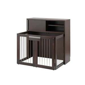 ペットケージ 幅90.5cm 家具一体型 折りたたみ式 ペットサークル すむぺっと 省スペース 引き出し付 収納付 室内犬用 日本製 完成品 NO-0129/NO-0135-NS
