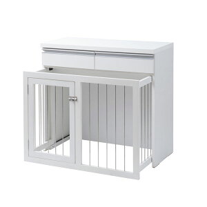 ペットケージ 幅90cm型 スライド式 ペットサークル すむぺっと 省スペース 引き出し付 収納付 室内犬用 日本製 完成品 TE-0162/TE-01 家具一体63-NS