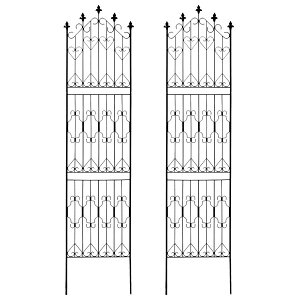 アイアンフェンス220 ハイタイプ 幅53×高さ220cm 2枚組 スチール製 DF010H-2P