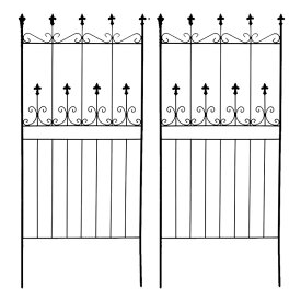 アイアンフェンス ロータイプ オールドシャトーフェンス150 幅71.5×高さ156cm 2枚組 スチール製 OC002L-2P