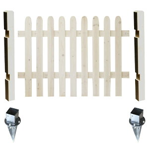 木製フェンス ピケットフェンス 幅120cm ストレート 基本セット 土中用 埋込用 天然木 SFPS1200F-UB